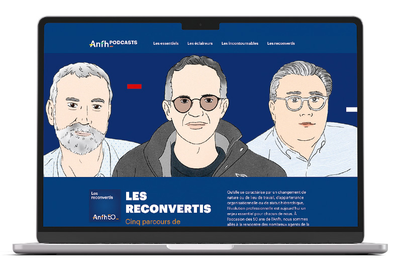 Page du site internet : metiers.podcasts-anfh.fr/les-reconvertis